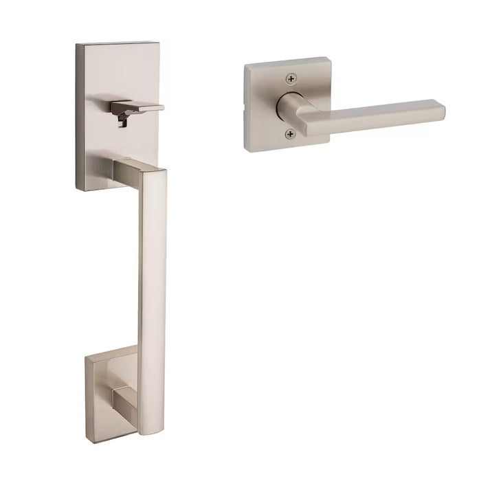 Weiser San Clemente x Halifax Satin Nickel Lower Half Exterior Door Handle Set/Entry Door Handle