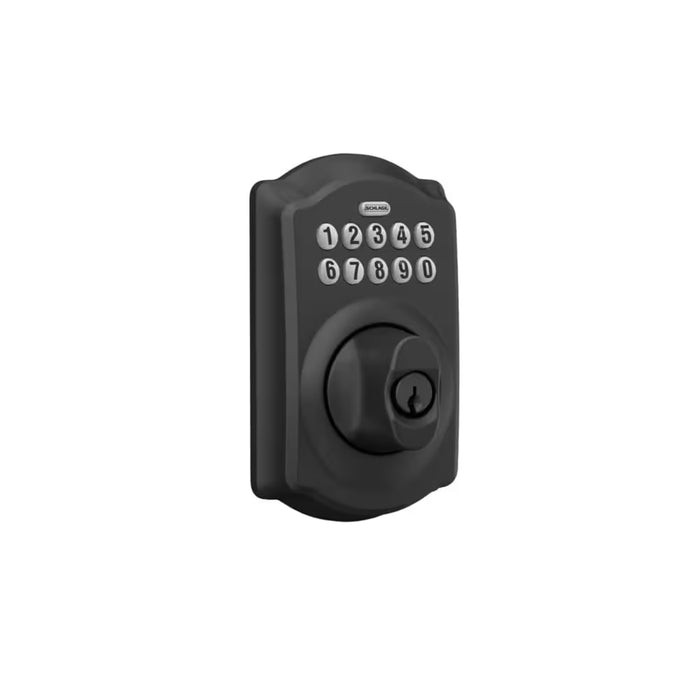 Schlage Camelot Matte Black Electronic Entry Door Keypad Deadbolt Lock Rated AAA (NEW)