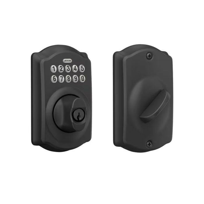Schlage Camelot Matte Black Electronic Entry Door Keypad Deadbolt Lock Rated AAA (NEW)