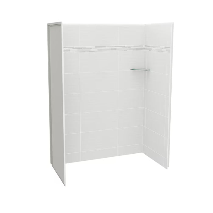 MAAX Utile 60L x 32W x 84H in. 3-in-1 Shower Kit - Shower Stall Enclosure with Right Drain Base, Wall, and Glass Shower Door in Black (New)