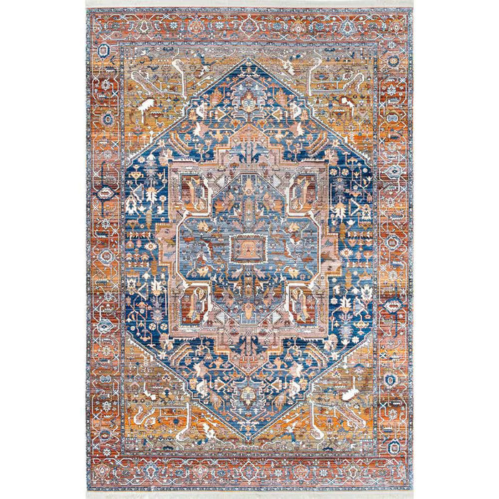 nuLOOM Ehtel Medallion Fringe Rust 4 ft. x 6 ft. Indoor Area Rug (new)
