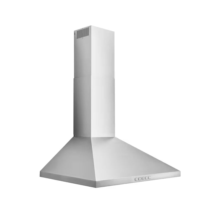 Broan-NuTone 30-inch Pyramid Chimney Wall Mount Range Hood, 450 MAX CFM in Stainless Steel, Optional Non-Duct Kit Separate