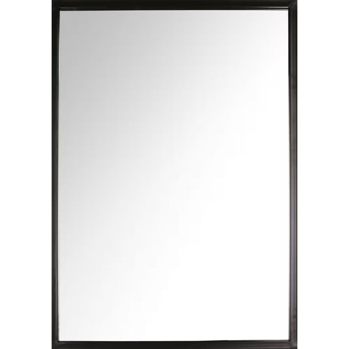 MIRRORIZE Rectangular Black Metal Framed Bathroom Vanity Wall Mirror (35 in. H x 24 in. W) (NEW)