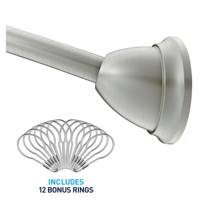 MOEN Curved Shower Curtain Rod with Magnetix, Brushed Nickel (NEW)