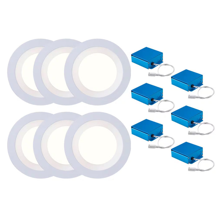 SPEX Lighting by Liteline 6-Inch Selectable Cct5 Integrated Led White Trim Baffle Recessed Fixture (6-Pack)