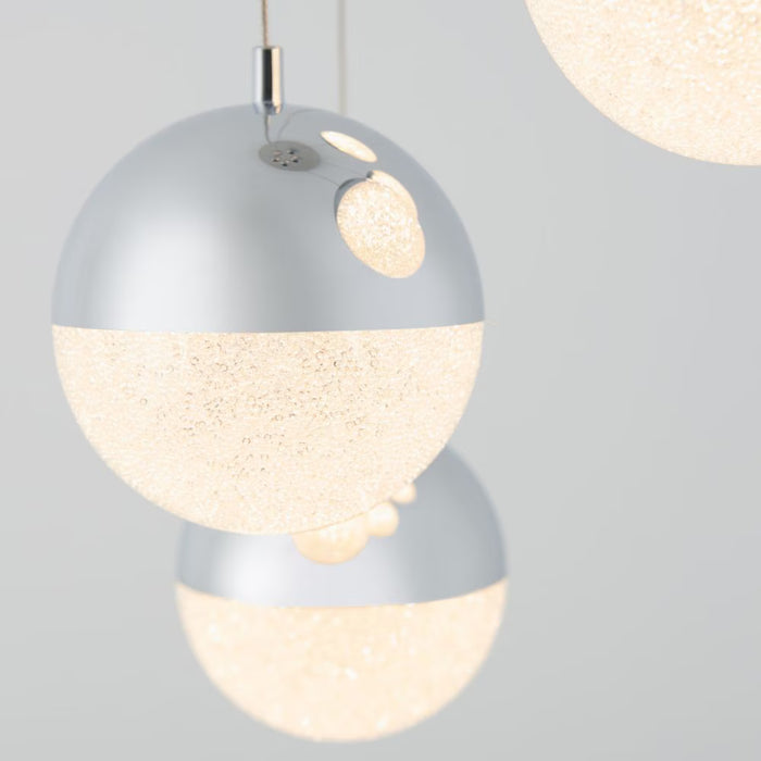 Artika Sparkle 5-light 27W Chrome Dimmable Integrated LED Spiral Pendant Light (New)
