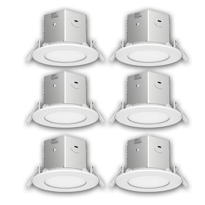 Commercial Electric 4-inch White Integrated LED Dimmable Selectable White (2700K-5000K) Recessed Downlight Kit (6-Pack)
