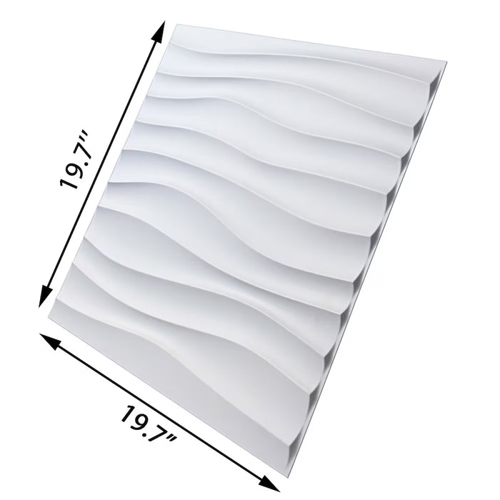 Art3d Wall Panels 19.7-inch x 19.7-inch 3D Wall Panels PVC Wave Design V (32 Sq.Ft)