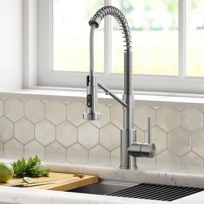 Kraus Bolden Pull-Down Single Handle Water Filter Faucet in Stainless Steel (New)