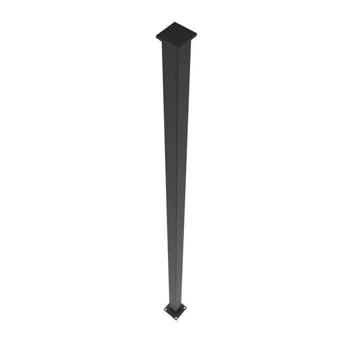 Barrette Outdoor Living 76" Steel Universal Surface Mount Post with Flat Cap Matte Black (New)