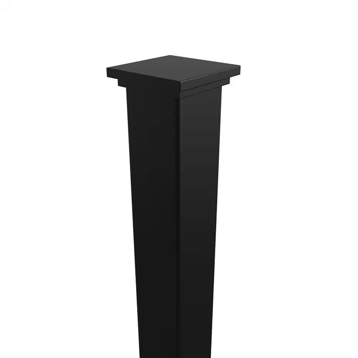 Barrette Outdoor Living 76" Steel Universal Surface Mount Post with Flat Cap Matte Black (New)