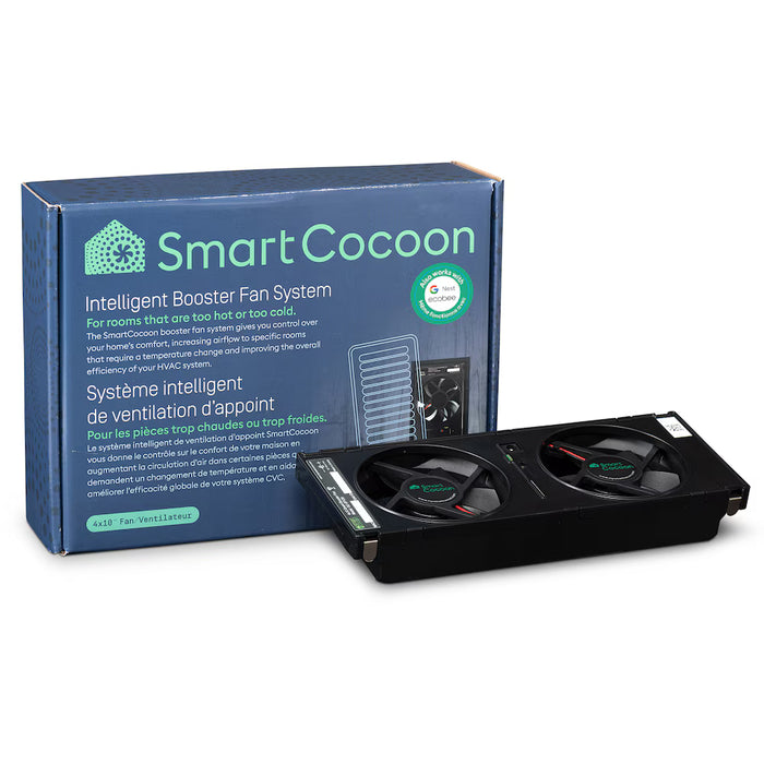 SmartCocoon 4"X10" Intelligent Booster Fan System Renter Friendly Floor Fan