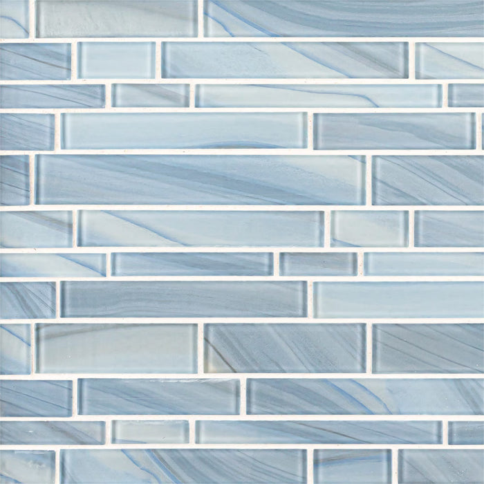 Jeffrey Court Polar Orbit Blue 11.625 in. x 11.625 in. Interlocking Glossy Glass Mosaic Wall Tile (0.938 SF/Each) (NEW)