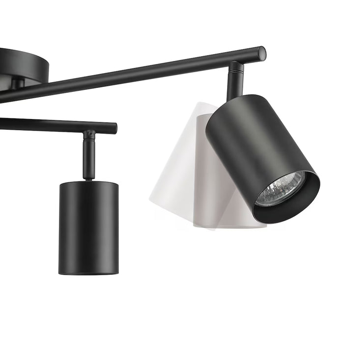 Globe Electric Miller 4-Light Track Lighting, Matte Black, Swivel Center Bar (New)