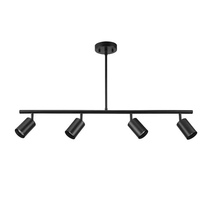 Globe Electric Willard 4-Light Adjustable Height Track Lighting, Matte Black (New)