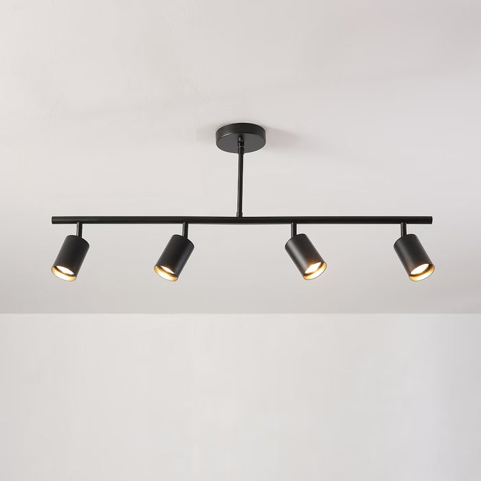 Globe Electric Willard 4-Light Adjustable Height Track Lighting, Matte Black (New)