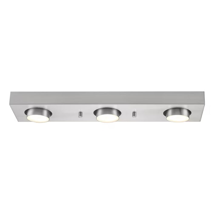 Globe Electric Bleecker 3-Light LED Integrated Track Lighting, Brushed Nickel, 21 Watts, 1200 Lumens, 3000 Kelvin (New)