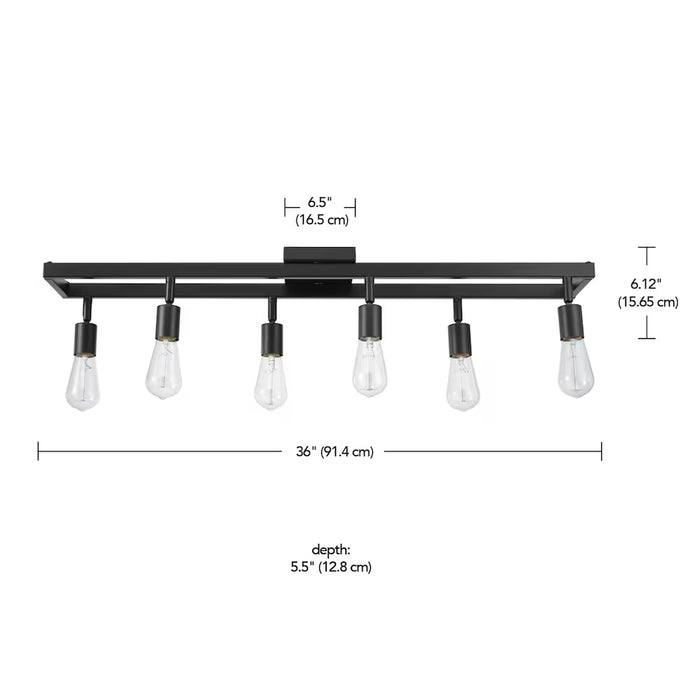 Globe Electric Weston 6-Light Track Lighting, Matte Black (New)