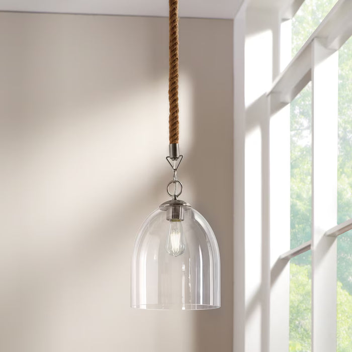 Jess 1-Light Brushed Nickel Pendant (New)