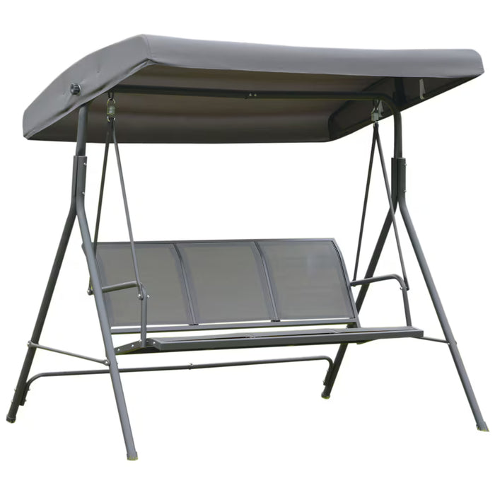 Outsunny Swing Chair 3 Seater Sturdy and Weather Resistant Garden Hammock Seat Grey (new)