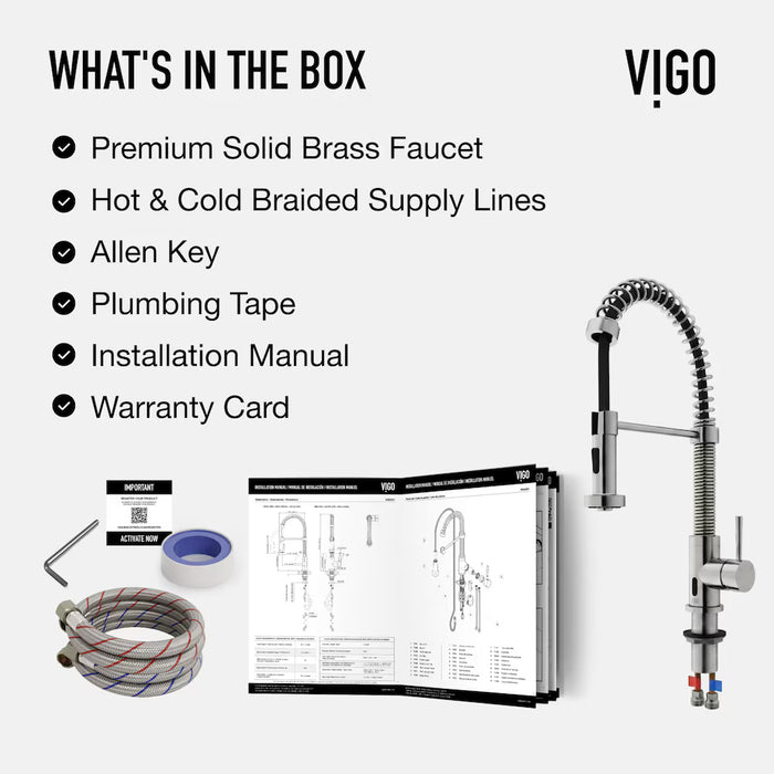 VIGO Edison Single-Handle Pull-Down Sprayer Kitchen Faucet and Touchless Sensor in Stainless Steel (NEW)