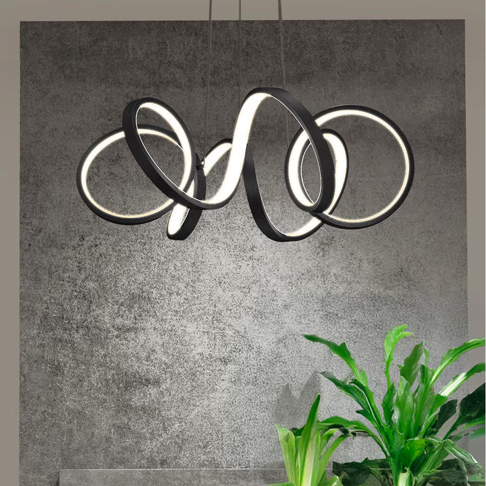 Artika Ribbon 1-light 30W Black Dimmable Integrated LED Pendant Light (NEW)
