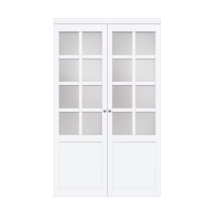 TRUporte 48" x 80" 8-Lite White 2 Pivot Door (new)