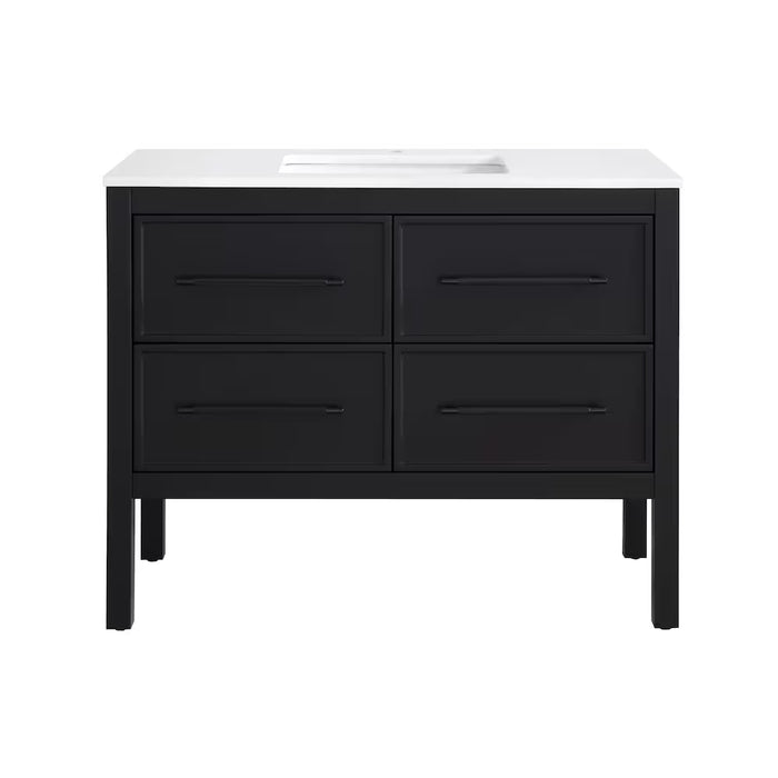 Vistara 42-inch W x 19-inch D Freestanding Bath Vanity with Black Handle