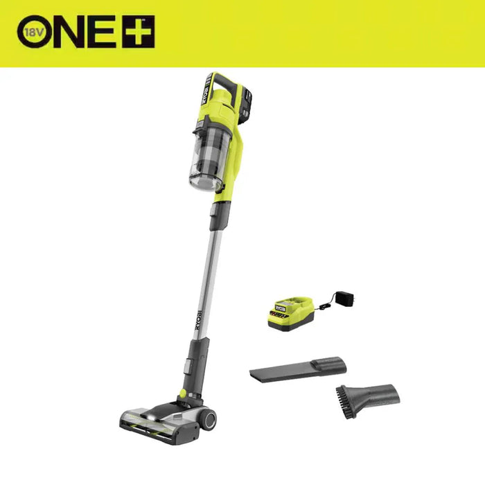 RYOBI 18V ONE+ Cordless Stick Vacuum Cleaner Kit with 4.0 Ah Battery and Charger (new)