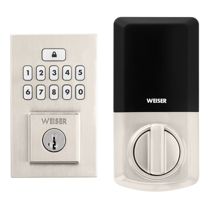 Weiser SmartCode Contemporary Keypad Satin Nickel Keyless Entry Door Lock/Exterior Door Deadbolt