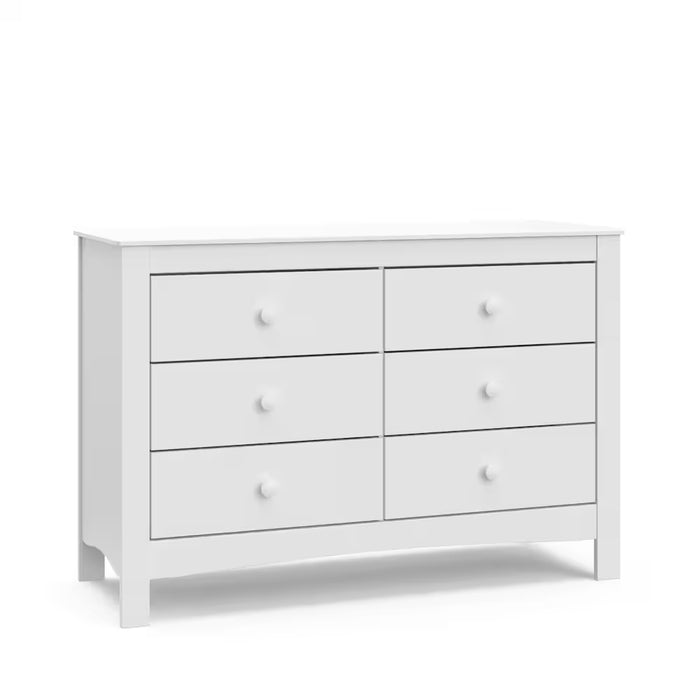 Graco Noah 6 Drawer Double Dresser - White (New)