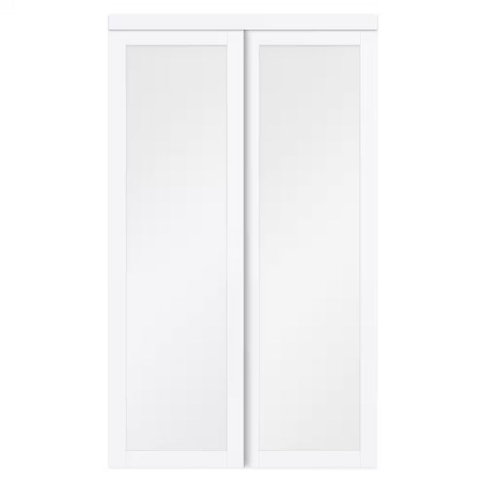 TRUporte 72-inch x 80.5-inch White Twilight 1-Lite MDF Frosted Glass Closet Sliding door (new)