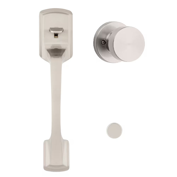 Weiser Prague x Cambie Knob Satin Nickel Lower Half Exterior Door Handle Set/Entry Door Knob Only (NEW)