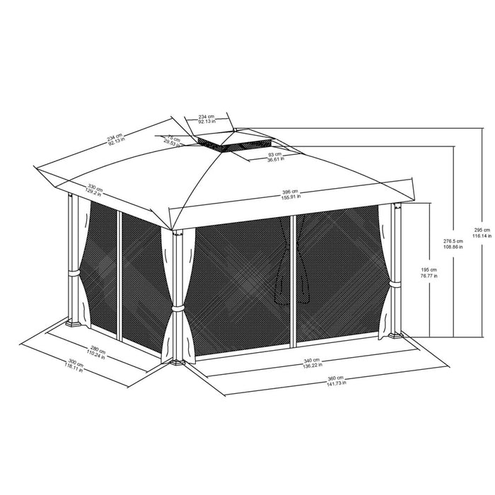 Winfield 11 ft. x 13 ft. Soft Top Gazebo with Netting (new)