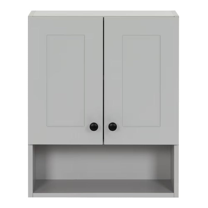 Everdean Bathroom Storage Wall Cabinet in Pearl Gray (new)