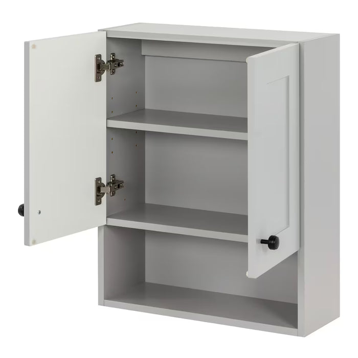 Everdean Bathroom Storage Wall Cabinet in Pearl Gray (new)