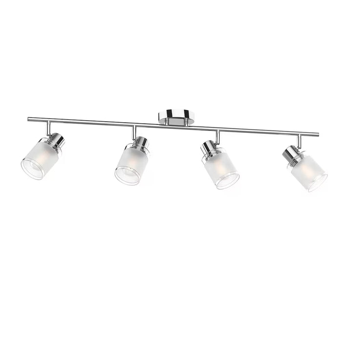 Hardingbrook 36-inch 4-Light Chrome Fixed Linear Track Lighting Kit with Adjustable Frosted Glass Track Heads (New)