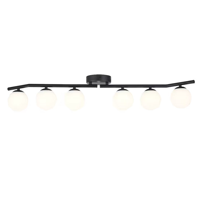 Meadow Field 35-inch 6-Light Integrated LED Dimmable Black Waved Linear Track Lighting with Globe Adjustable Heads (New)