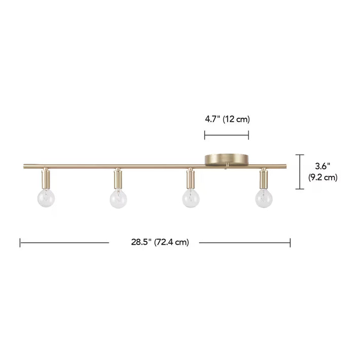 Globe Electric 29" 4-Light Matte Brass Slim Profile Track Lighting (New)