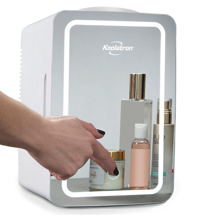 Koolatron Cosmetics Fridge w/ Makeup Mirror and LED Ring Light, 12V DC 110V AC Portable Cooler, 6L (NEW)