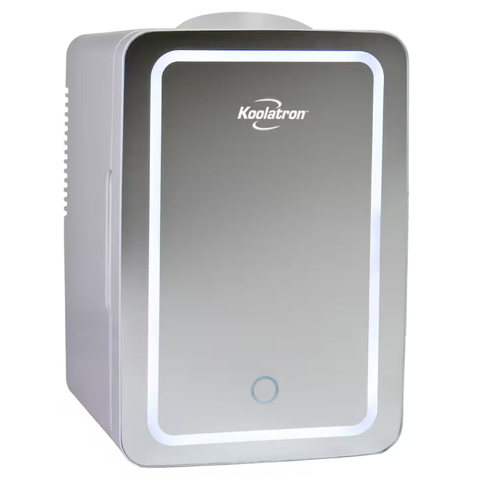 Koolatron Cosmetics Fridge w/ Makeup Mirror and LED Ring Light, 12V DC 110V AC Portable Cooler, 6L (NEW)