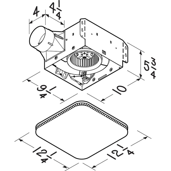 Nutone The Roomside Series 80 CFM 0.7 Sones Ventilation Fan with CleanCover - ENERGY STAR® (New)