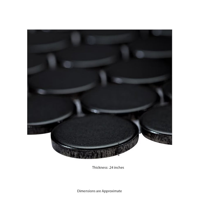 MSI Stone ULC Retro Black Round 2 in. 10.23 in. x 11.81 in. Matte Porcelain Floor and Wall Tile (New)