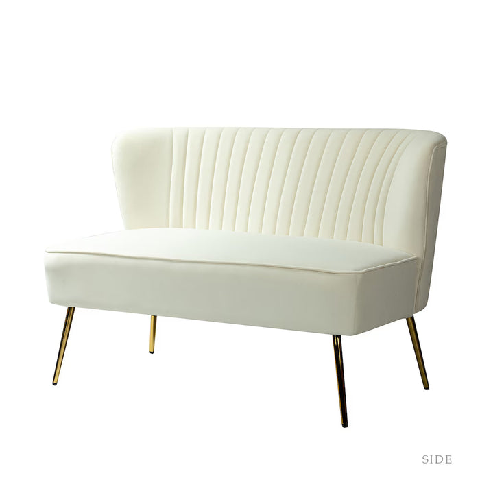 Ivory Tufted Loveseat (new)