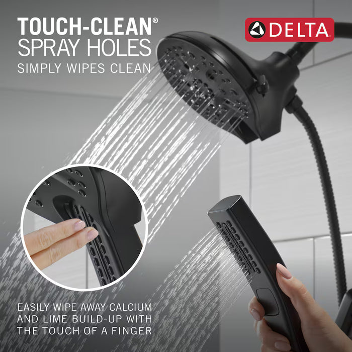 Delta Tetra 1-Handle Wall-Mount Shower Trim Kit with In2ition (Valve Not Included) in Black (NEW)