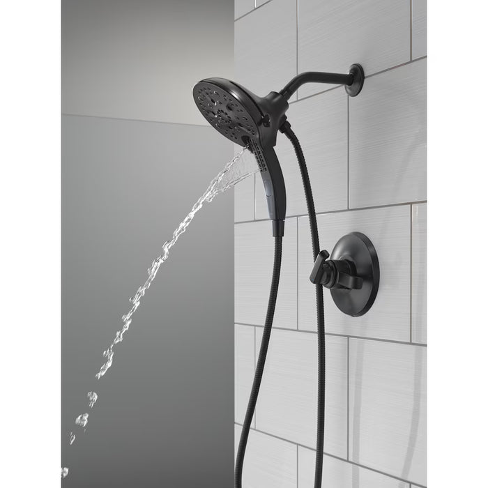 Delta Tetra 1-Handle Wall-Mount Shower Trim Kit with In2ition (Valve Not Included) in Black (NEW)