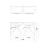 32 in. W Double Bowl Rectangular Stainless Steel Undermount Kitchen Sink with Bottom Grid and Strainer Included (new)