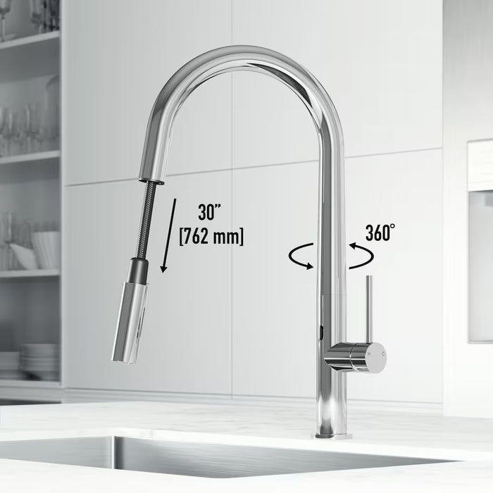 VIGO Greenwich Single-Handle Pull-Down Sprayer Kitchen Faucet and Touchless Sensor in Chrome (new)