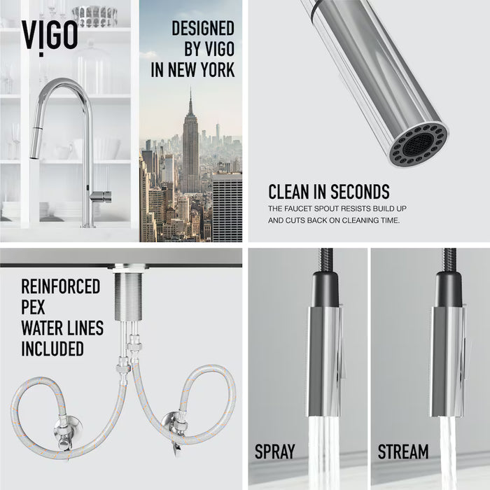 VIGO Greenwich Single-Handle Pull-Down Sprayer Kitchen Faucet and Touchless Sensor in Chrome (new)