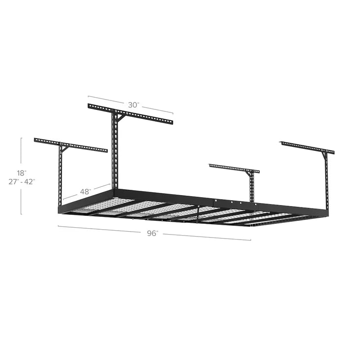 Versarac Pro 4x8ft Steel Garage Overhead Rack in Black